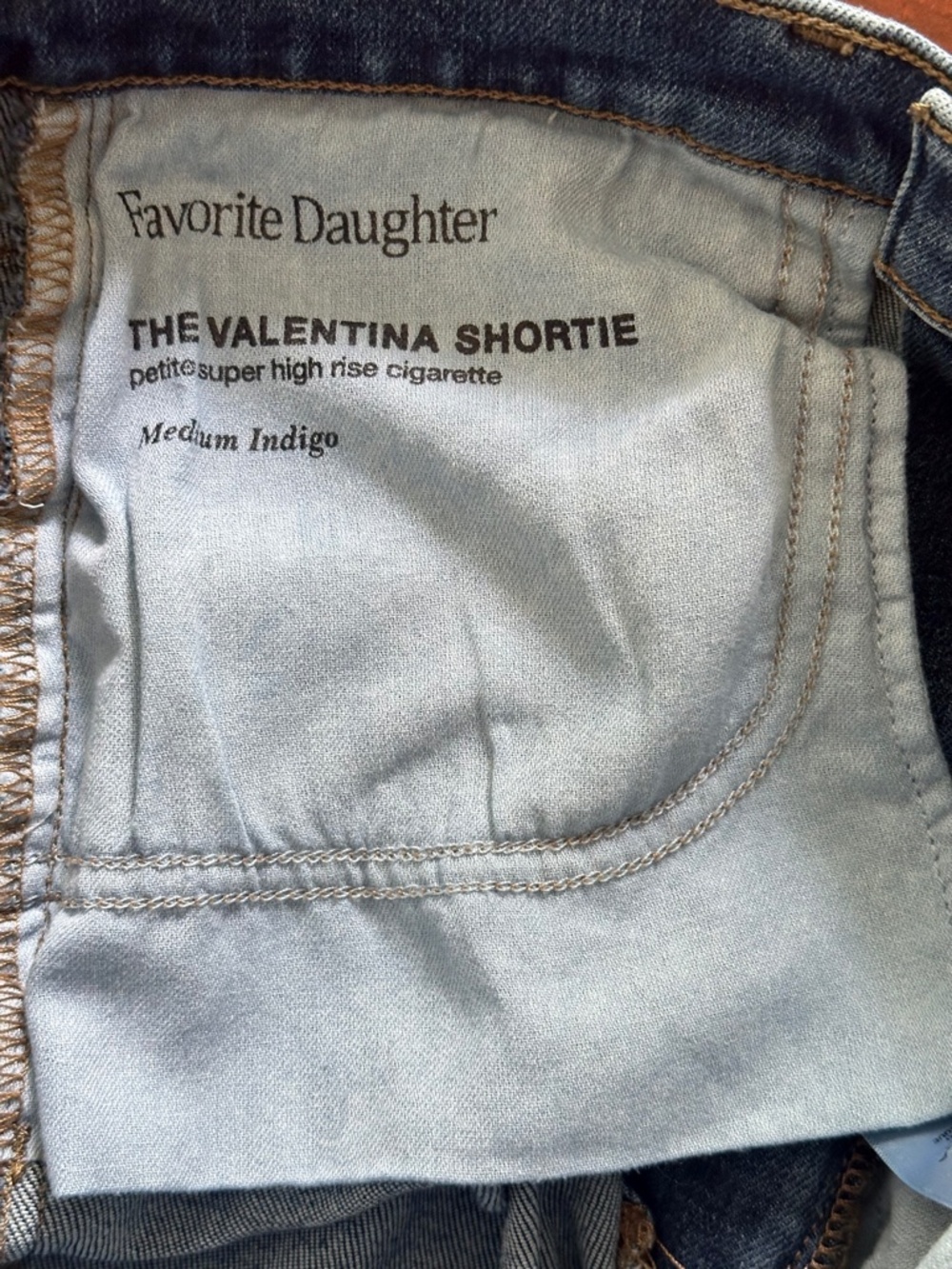 Favorite Daughter Valentina Shortie Jean Medium Indigo Blue Women’s 27 Petite - Picture 13 of 15